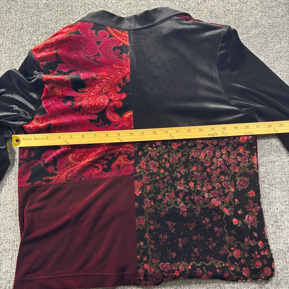 Women's Black And Red Patchwork Jacket - image 6